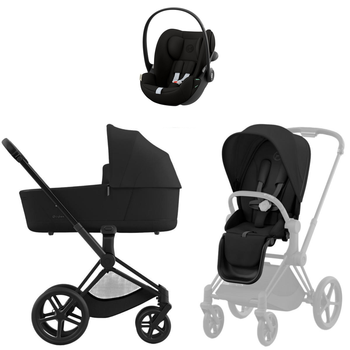 Коляска Cybex Priam IV Matt Black complete Cloud G3 Magic Black 3 в 1 Sepia Black