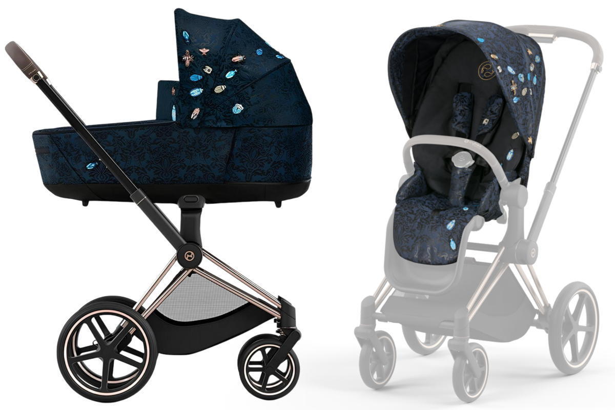 Коляска 2 в 1 Cybex Priam IV Rosegold Jewels of Nature