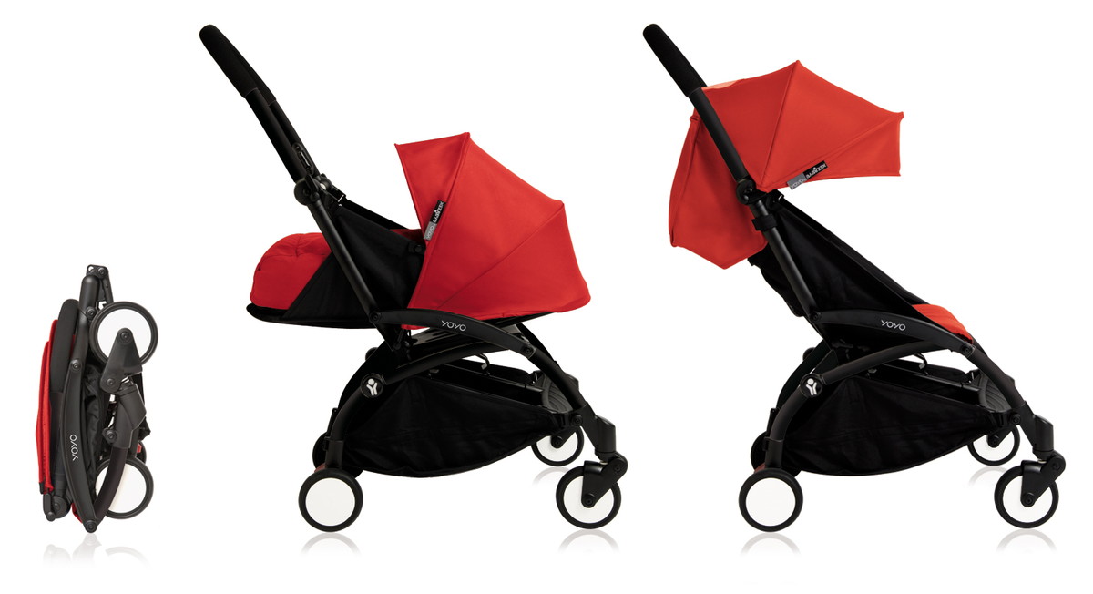 Детская коляска Babyzen 2 в 1 YOYO+ 2016 Red на чёрной раме