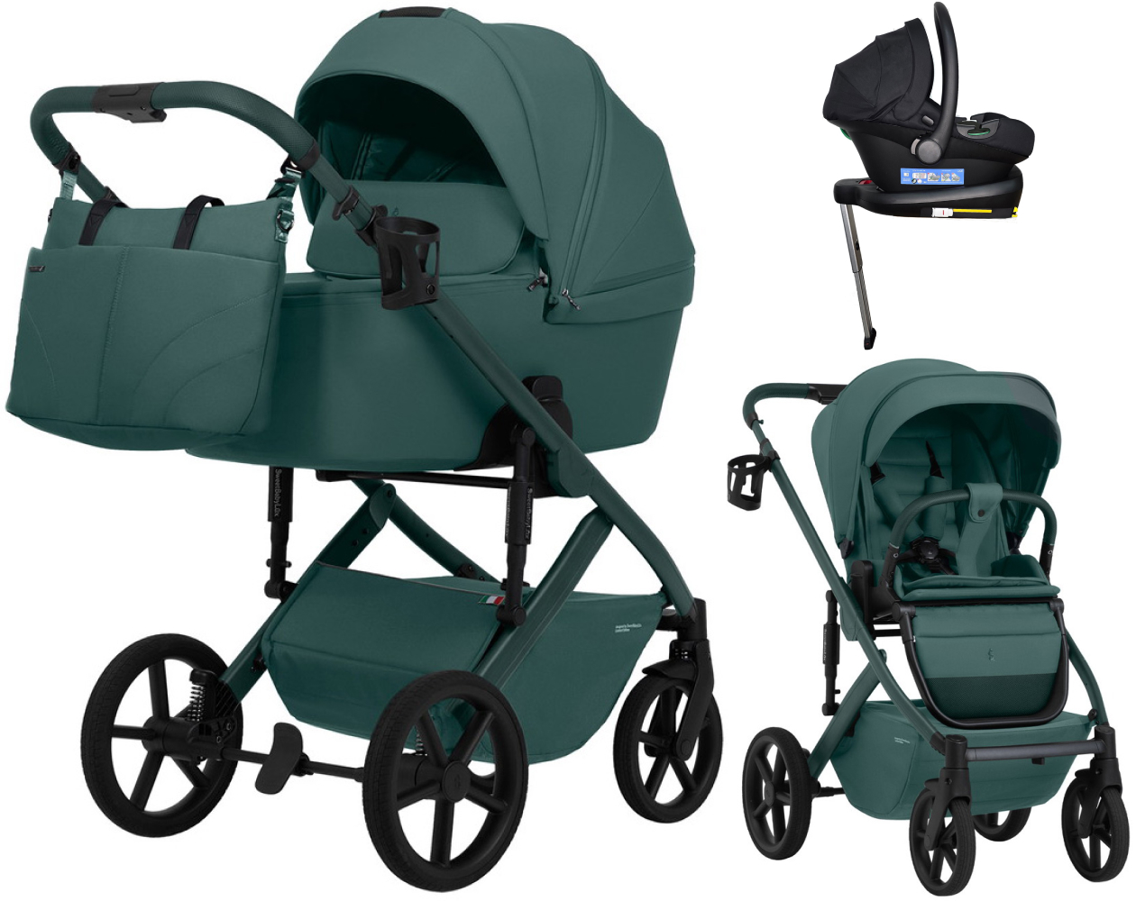 Коляска 4 в 1 Sweet Baby SBL Dolce + автокресло Elegante Plus с базой i-Size ISOFIX DK780 Emerald
