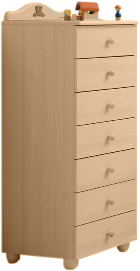 Детский высокий комод Mibb Tender выбеленный бук