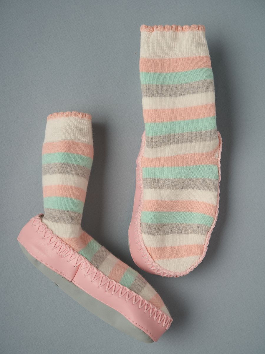 Чешки-носочки Little Star 0310 полоски розовые, 13 см 4