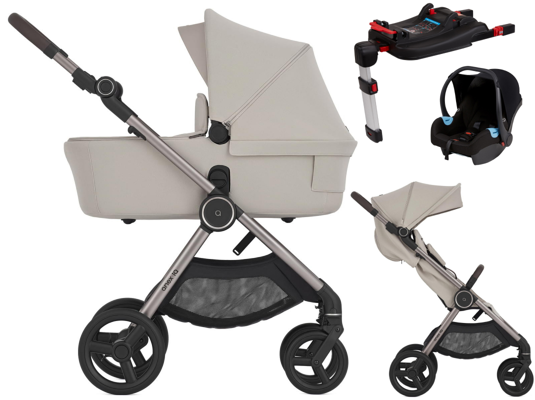 Детская коляска Anex iQ Premium NT 4 в 1 и автокресло Biuco BC100B + База Anex Karwala ISOFix iQ-27 Soya