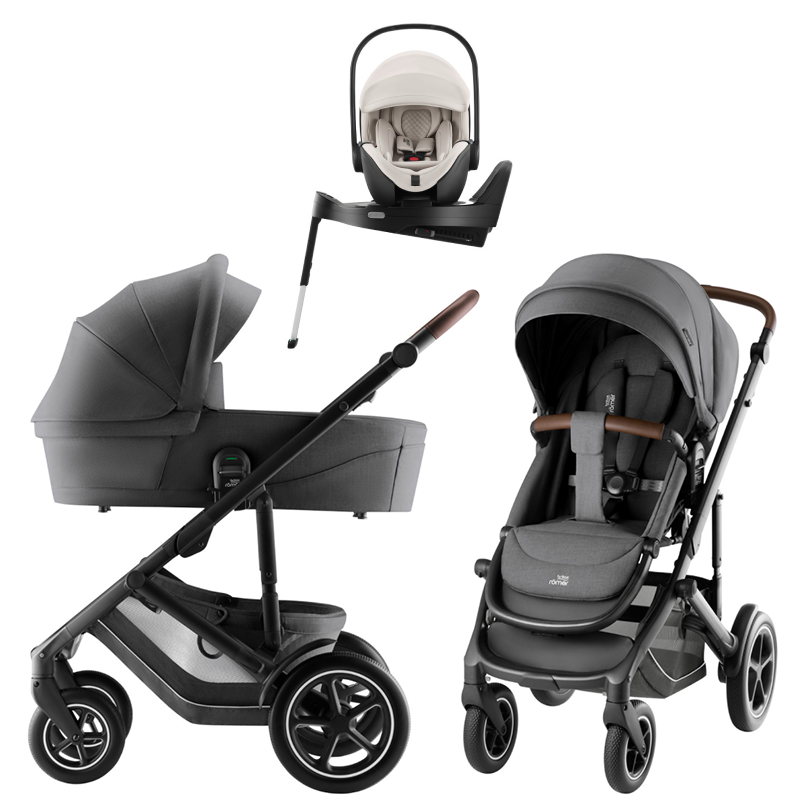 Коляска 3 в 1 Britax Roemer Smile 5Z Style и автокресло Baby-Safe PRO LUX Soft Taupe + Vario Base 5Z Mineral Grey