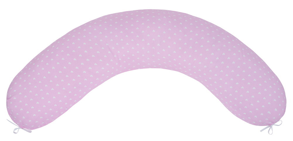 Подушка для беременных AmaroBaby 170x25 см сердечки/розовые