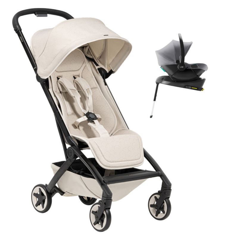Прогулочная коляска Joolz Aer 2 и автокресло Baby-Safe Core Frost Grey и база Baby-Safe Core Calming Beige