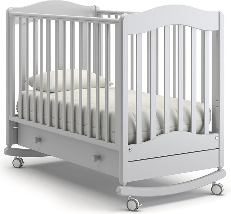 Детская кроватка Гандылян Ванечка качалка 120x60 см белая ночь