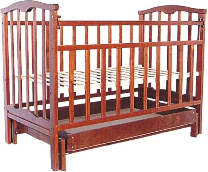 Детская кроватка Агат Золушка-4 (маятник поперечный) Вишня