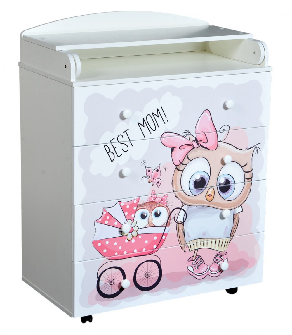 Детский пеленальный комод Антел Lilu-6 ЛДСП 80/4 белый