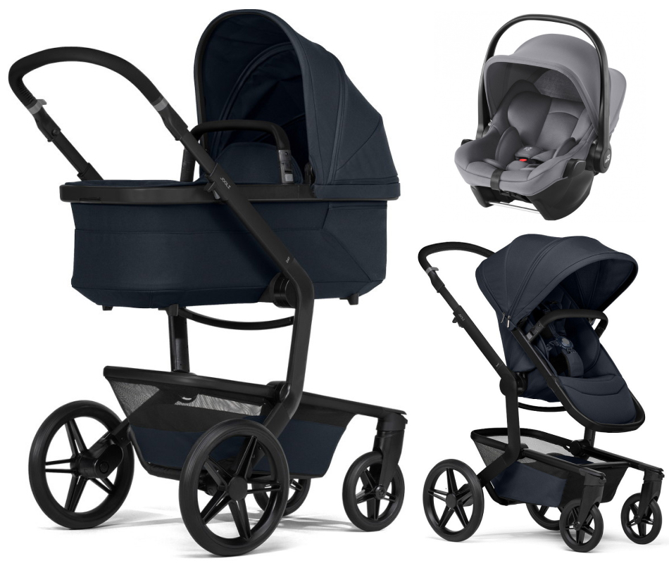 Детская коляска 3 в 1 Joolz Day 5 и автокресло Baby-Safe Core Frost Grey Dark Navy Blue