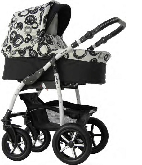 Детская коляска Retrus Danco 3 в 1 20 черно-белый
