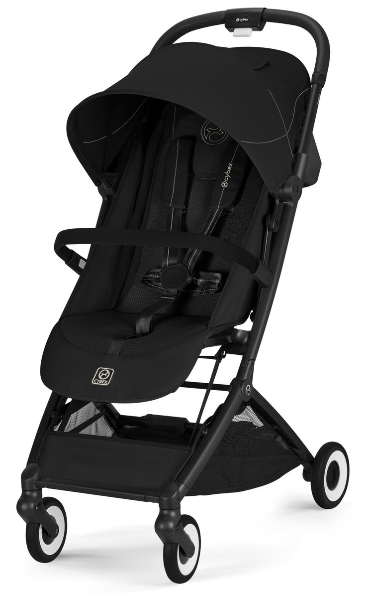 Прогулочная коляска Cybex Orfeo BLK 2026 Magic Black с бампером и дождевиком