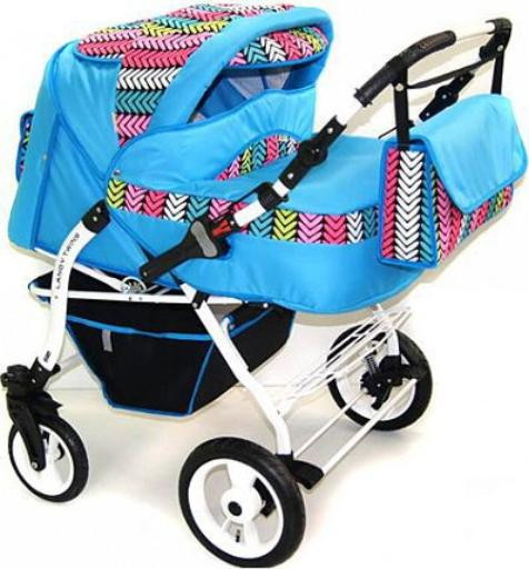 Детская коляска-трансформер для двойни BabyHit Lendy Twins Cyan