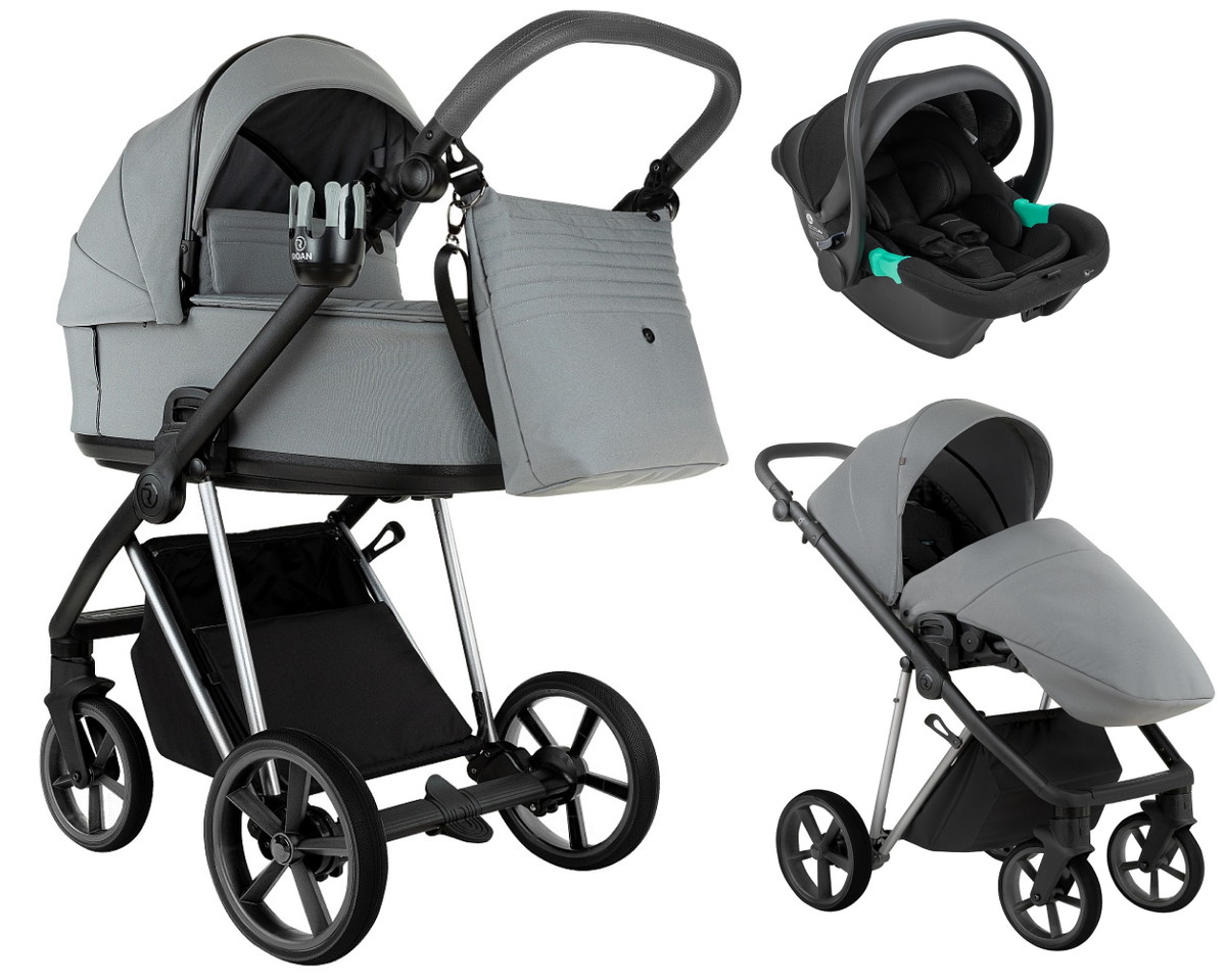 Детская коляска Roan Sol Vintage Luxury 2.0 3 в 1 с автокреслом Pituso Santiso Pro VIN 01/BT Blue Tea/Blue Tea/руч.Grey/к.Grey