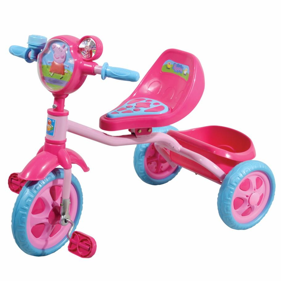 Детский велосипед 1toy Peppa 3-хкол.пласт.кол.10"/8" розовый Т57573
