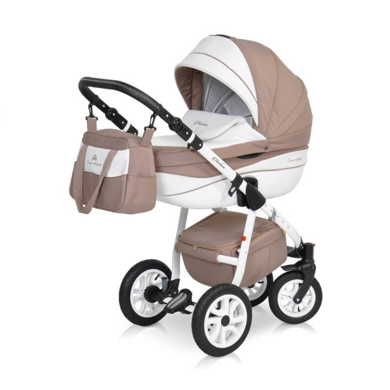 Детская коляска Caretto Montana 3 в 1 Mo03 кофе+белая кожа