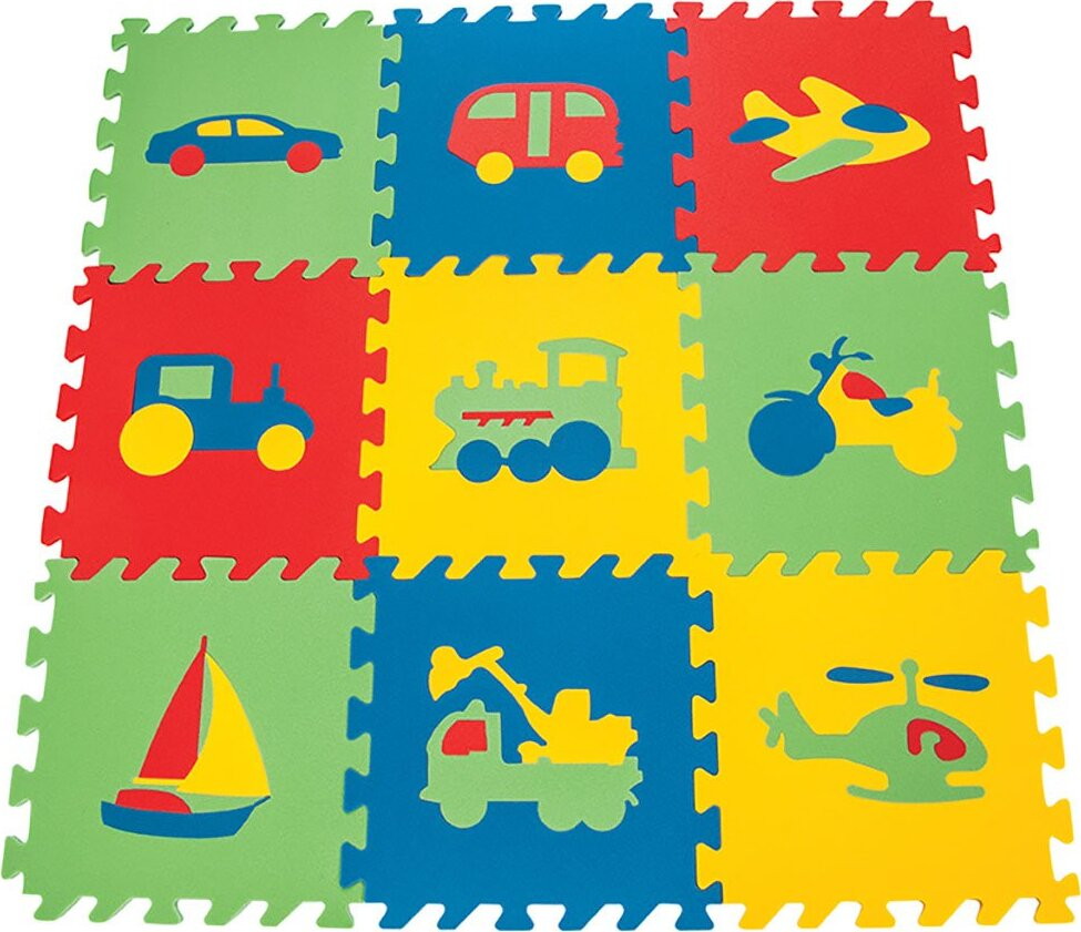 Детский игровой коврик Pilsan 9-ти секционный с транспортом