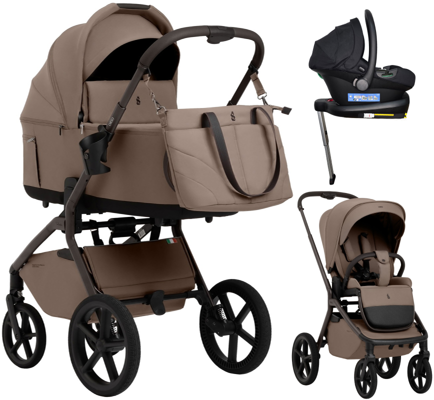 Коляска 4 в 1 Sweet Baby SBL Orso New + автокресло Elegante Plus с базой i-Size ISOFIX DK780 New Dark Beige
