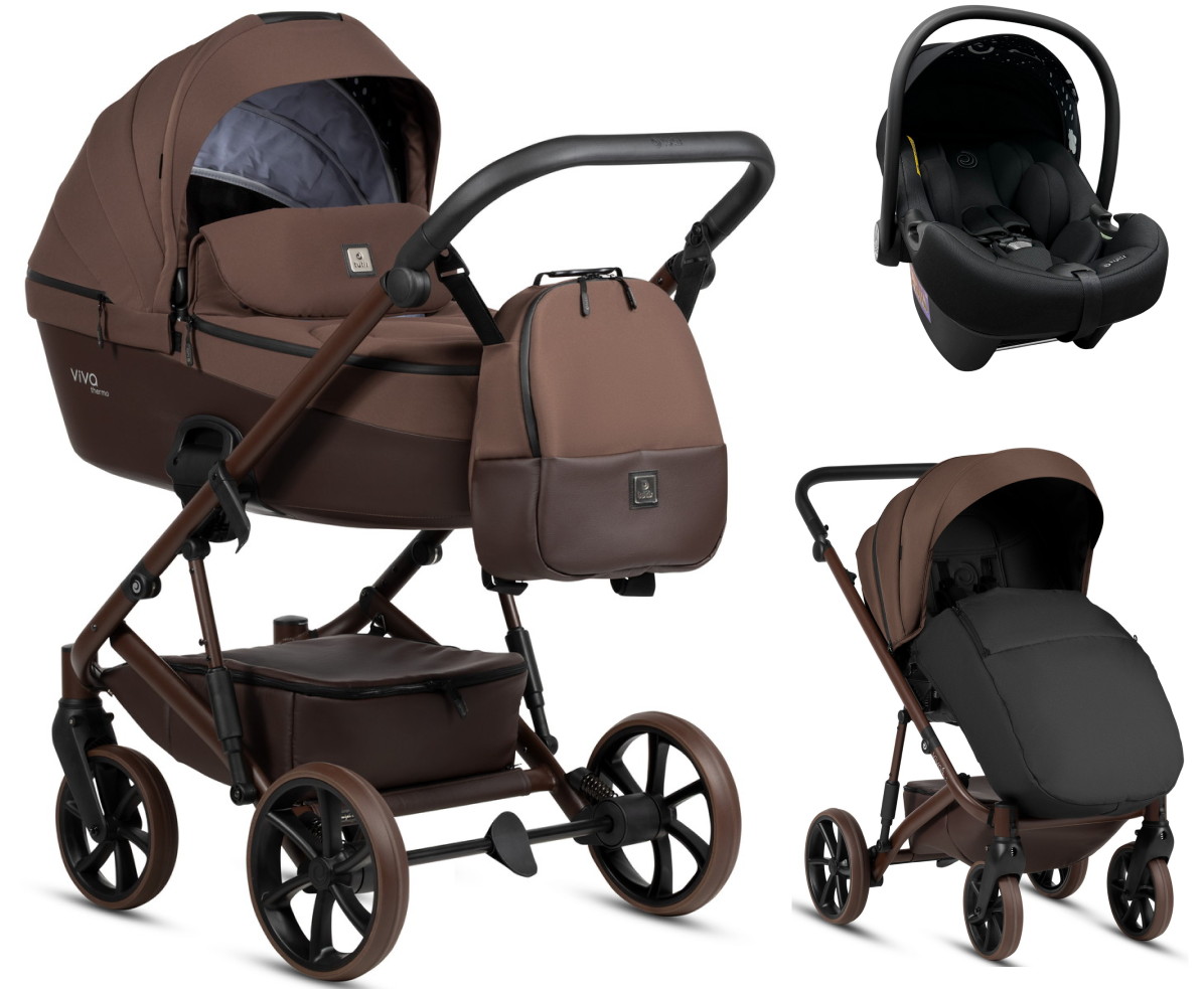 Детская коляска Tutis Viva 6 Plus Essential 3 в 1 с автокреслом Elo Lux EduSky Black 1612067 Espresso