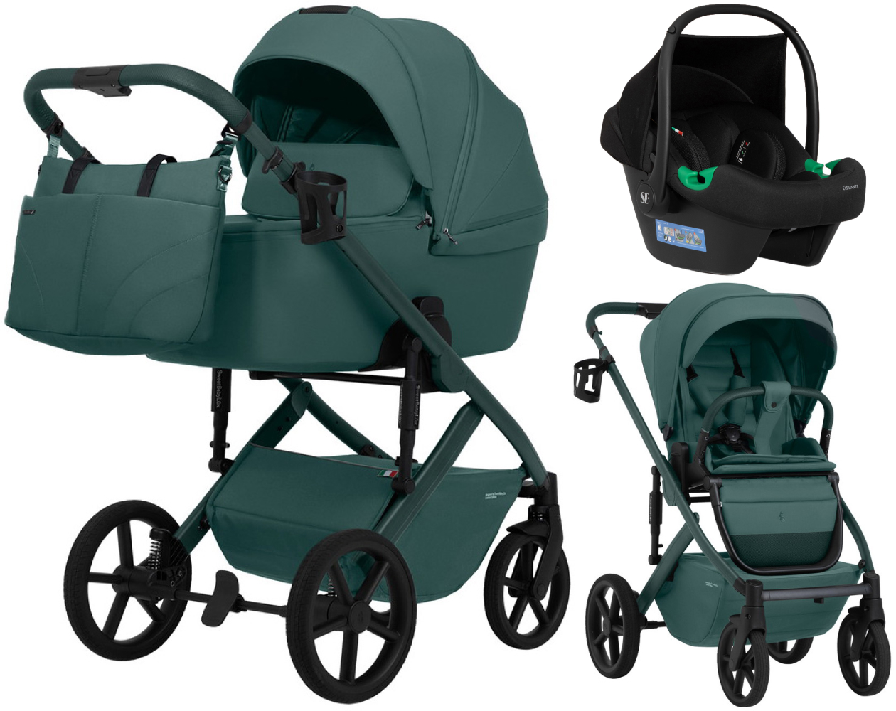 Коляска 3 в 1 Sweet Baby SBL Dolce + автокресло Elegante Plus Emerald