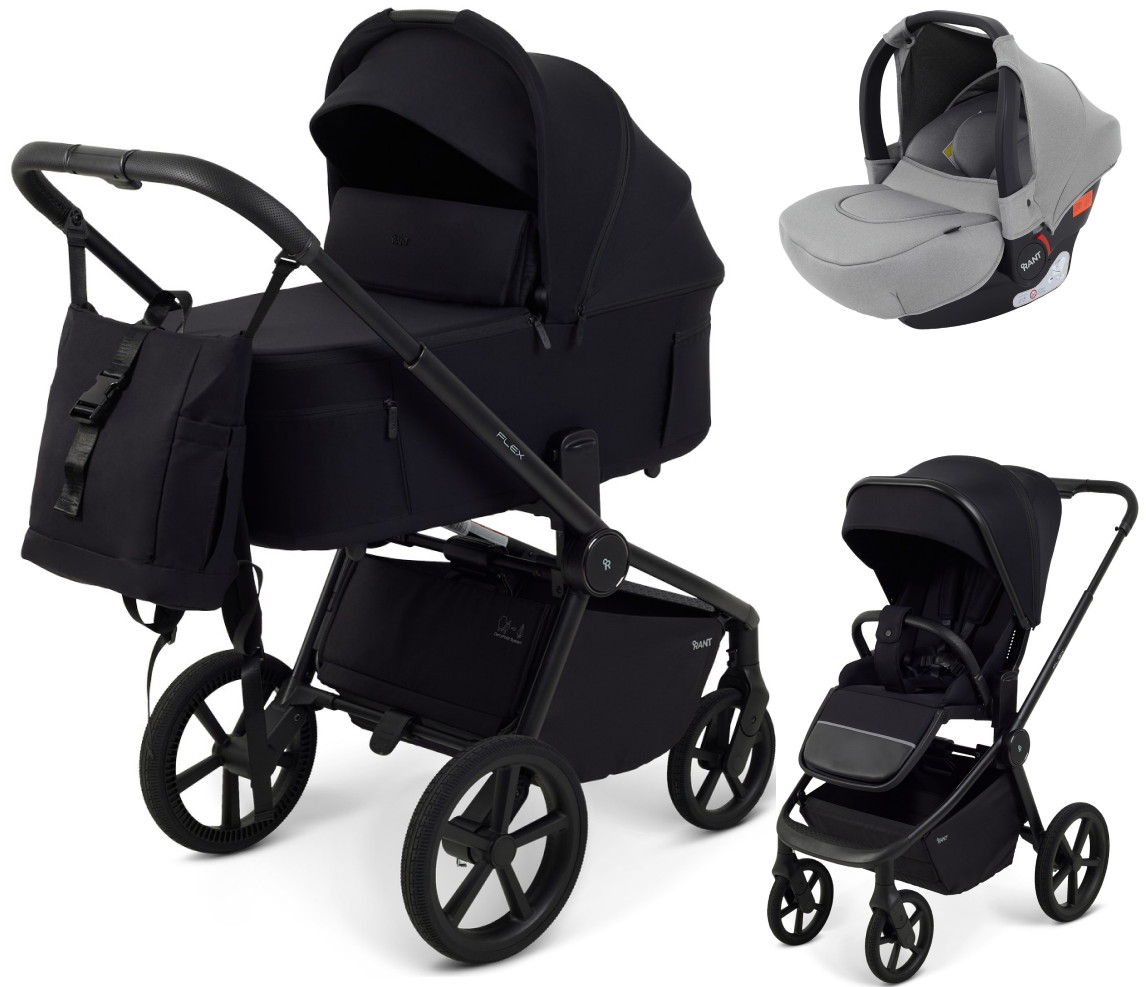 Детская коляска Rant Flex Forma 3 в 1 RA124 с автокреслом Cruise Grey Black Черный