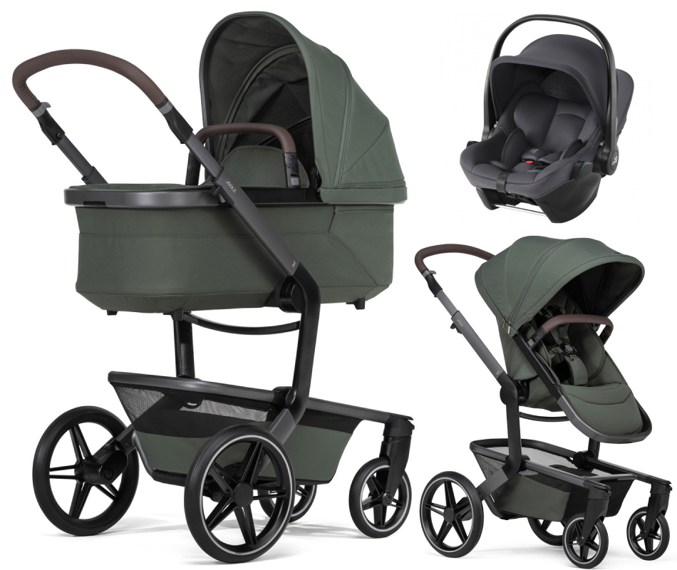 Детская коляска 3 в 1 Joolz Day 5 и автокресло Baby-Safe Core Midnight Grey Forest Green