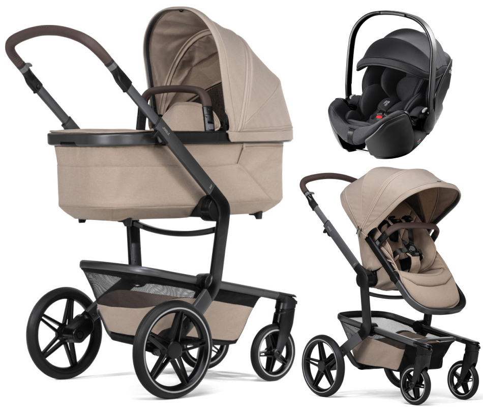 Детская коляска 3 в 1 Joolz Day 5 и автокресло Britax Roemer Baby-Safe Pro Classic Deep Black без адаптеров Sandy Taupe