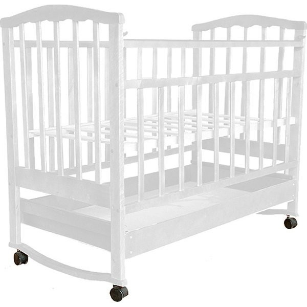 Детская кроватка Агат Золушка-2 (колесо-качалка) Белый