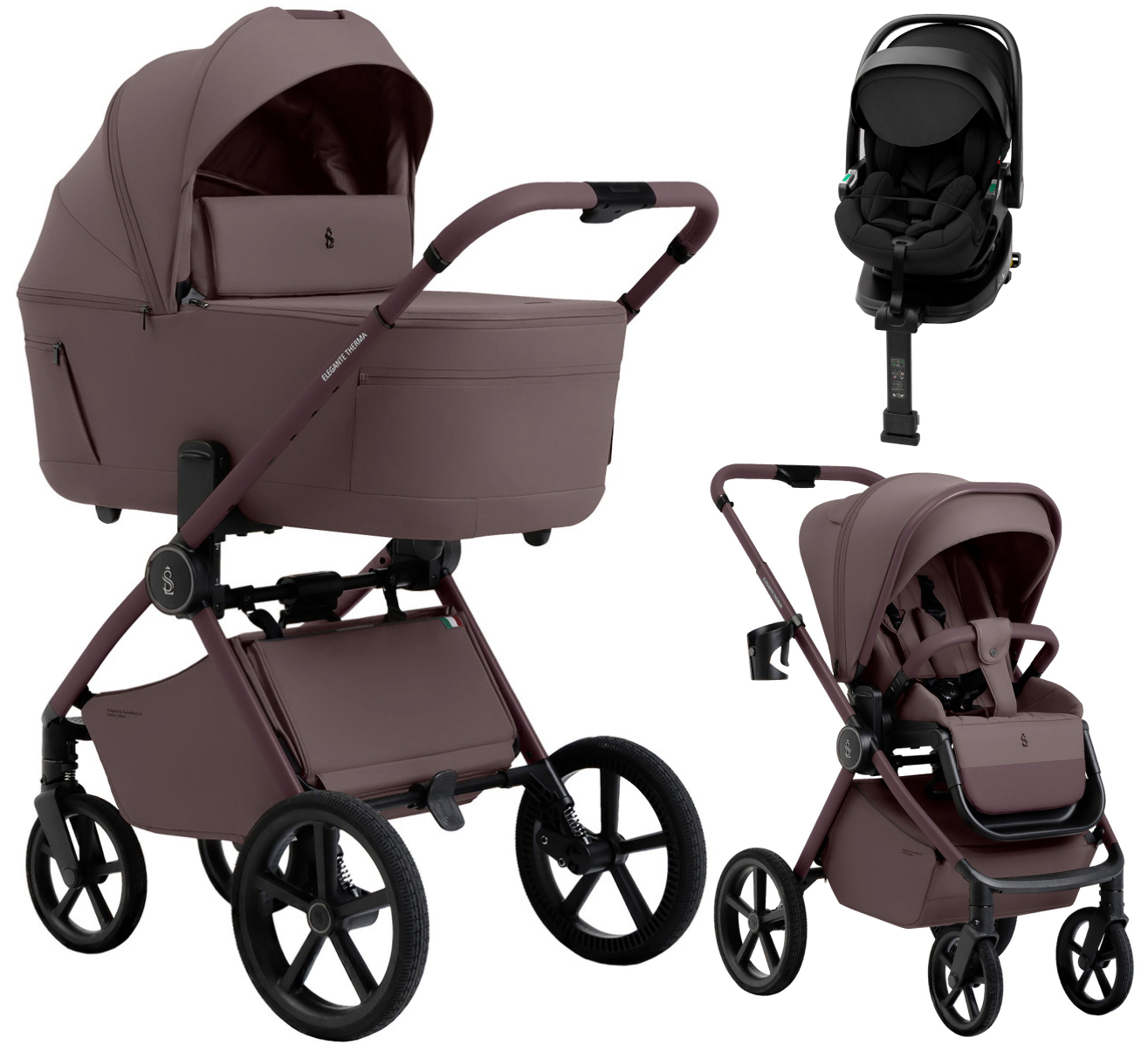 Коляска 4 в 1 Sweet Baby SBL Elegante Therma Colore + автокресло Premier Plus Black Mokka