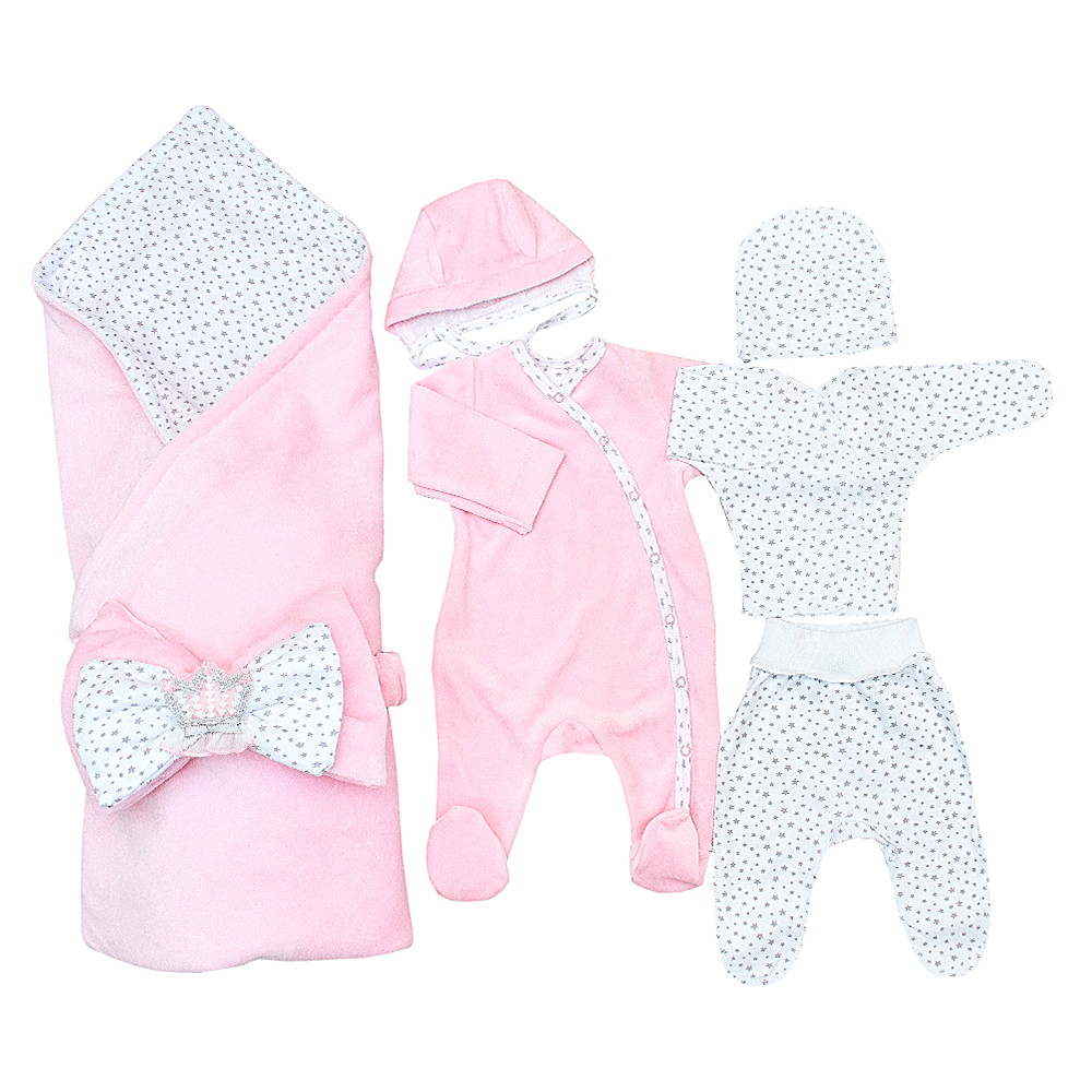 Детский комплект на выписку Alis Лапушка 7 предметов розовый