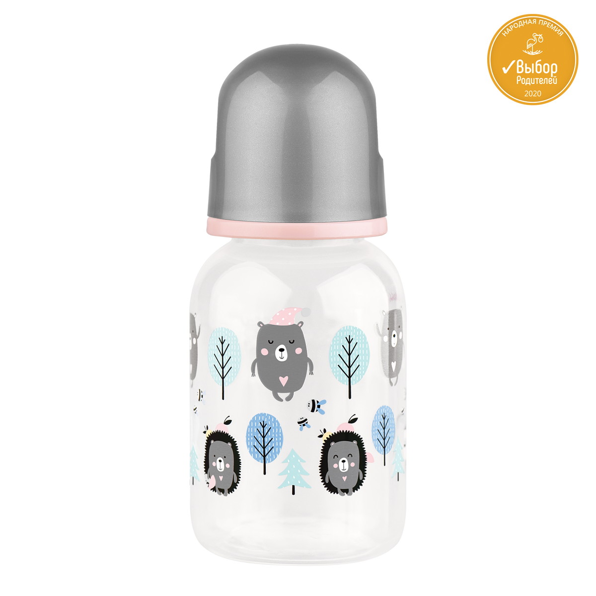 Бутылочка для кормления Lubby с латексной соской 125 мл. от 0 мес. 13565