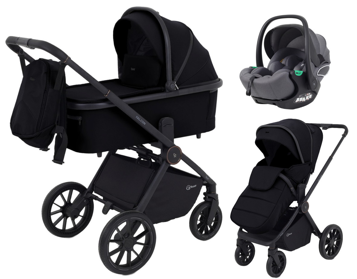 Детская коляска Rant Falcon Neo 3 в 1 с автокреслом Evomax Grey Black