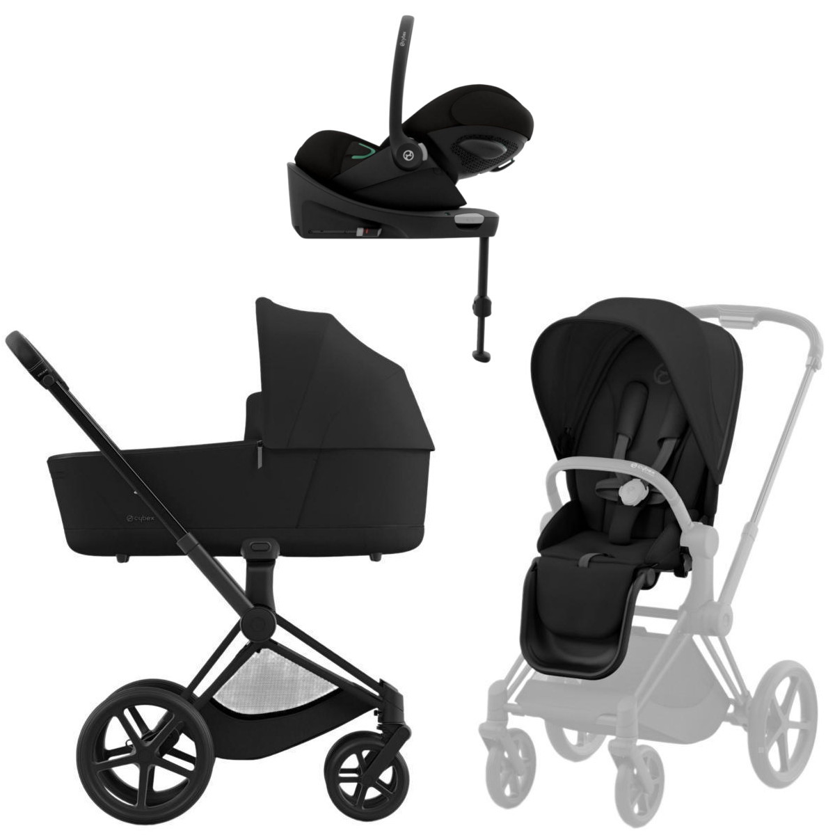 Коляска Cybex Priam IV Matt Black complete Cloud G Moon Black Plus Base G3 4 в 1 Sepia Black
