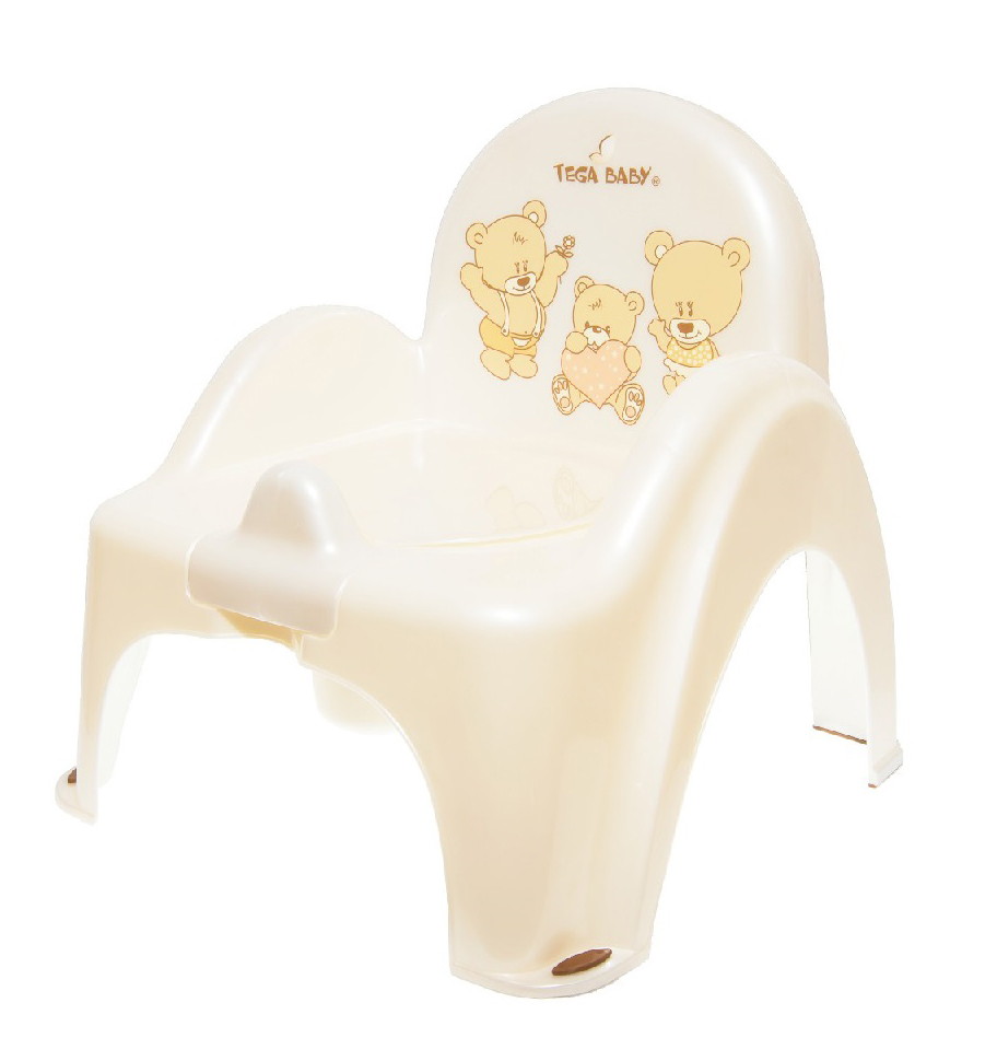 Детский горшок-стульчик Tega Baby Teddy (Мишка) антискользящий MS-012-118 белый жемчуг