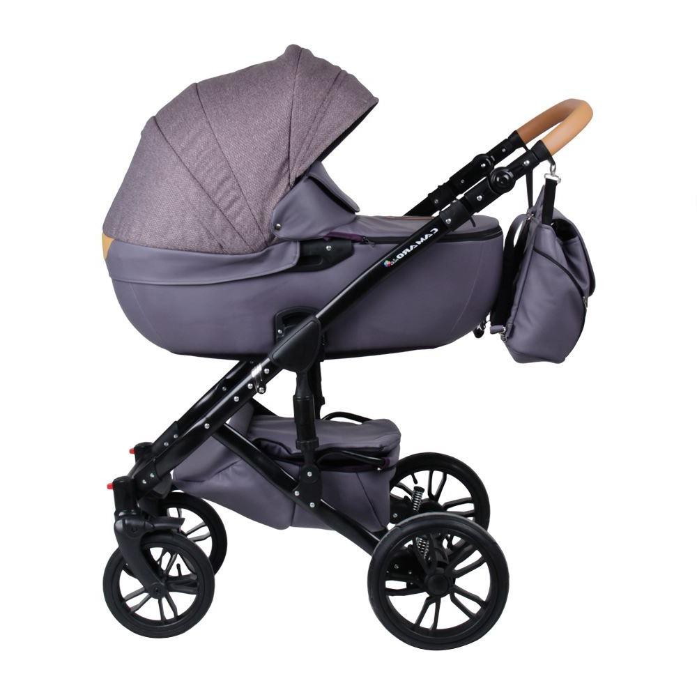 Детская коляска Alis Camaro 2 в 1 Cm 07 (св.фиолетовый узор+фиолетовая кожа)