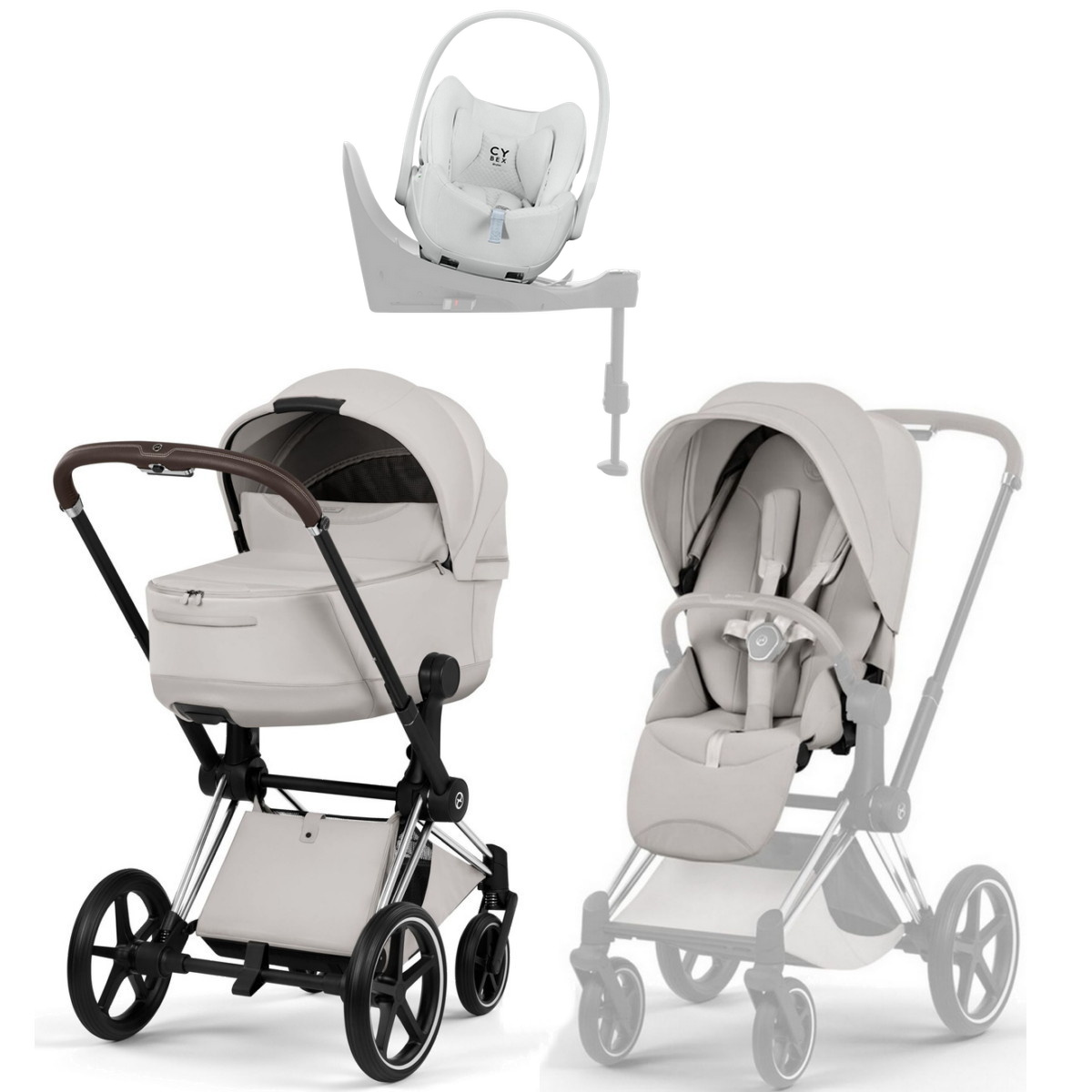 Коляска Cybex Priam V Chrome Style Cloud T Urban Mobility White Base T 4 в 1 City Grey