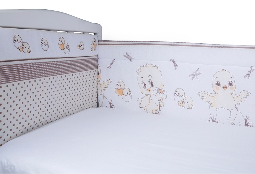 Борт в кроватку Bambola Цыплята Бязь Бежевый