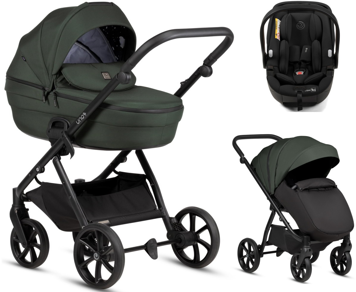Детская коляска Tutis Uno 6 Plus Essential collection 3 в 1 с автокреслом Beno Black 1602144 Pistaccio с сумкой