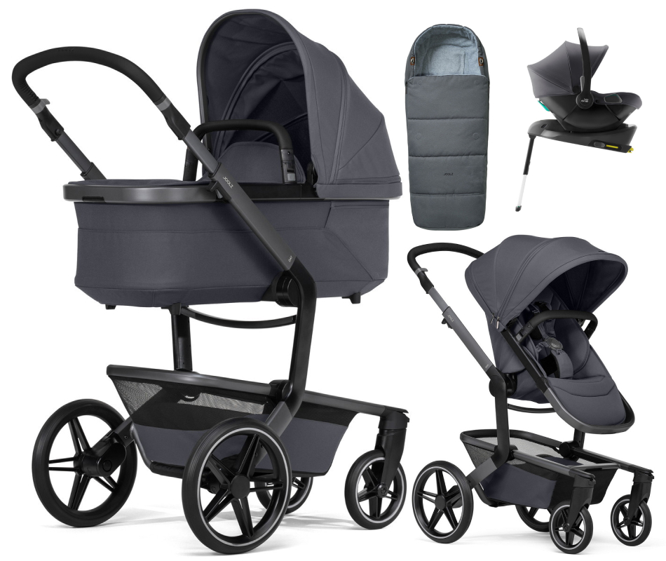 Детская коляска 4 в 1 Joolz Day 5 и автокресло Baby-Safe Core Midnight Grey и база Baby-Safe Core без адаптеров + конверт в подарок Stone grey
