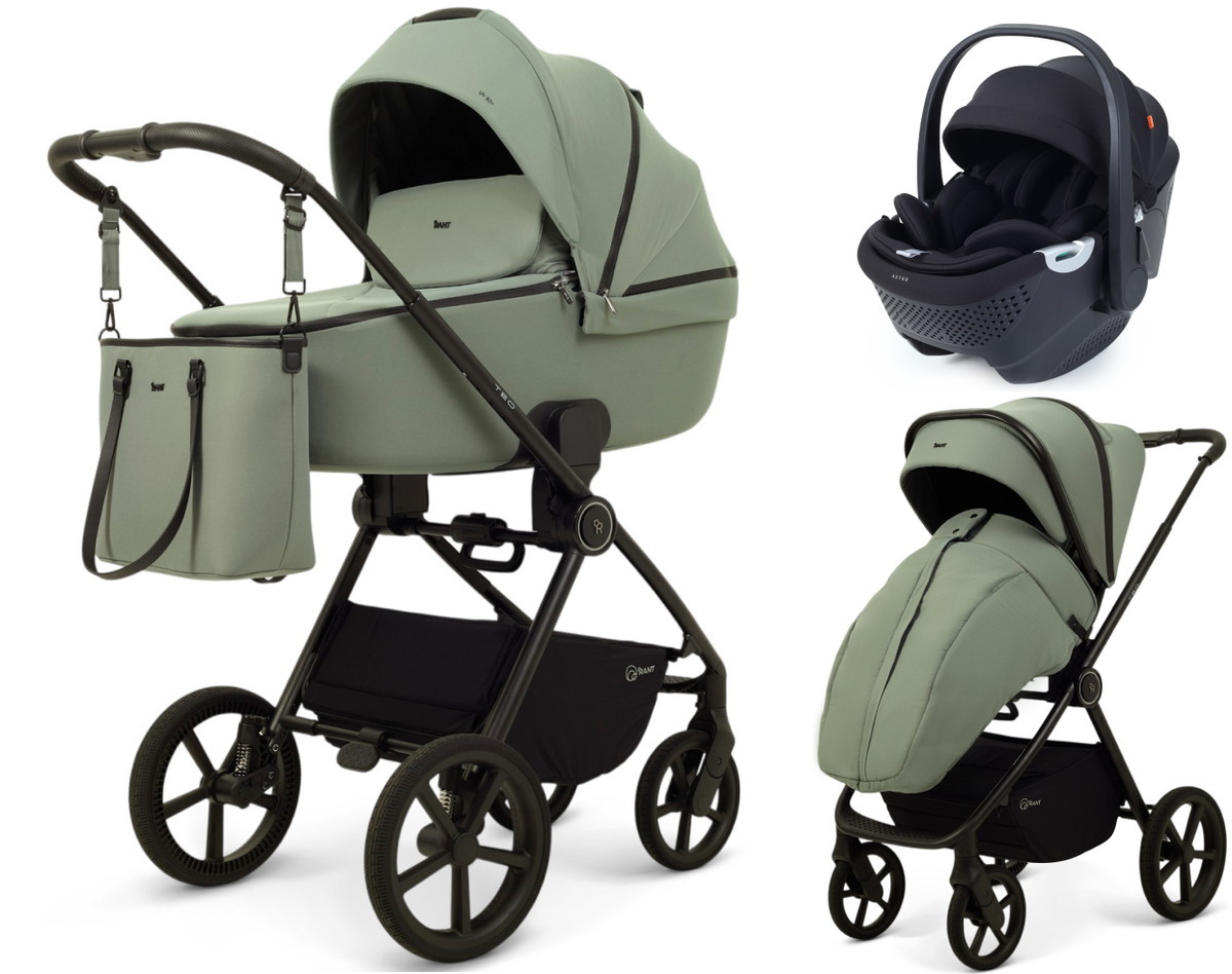 Детская коляска Rant Teo Soft 3 в 1 с автокреслом Aster Zero Black Olive