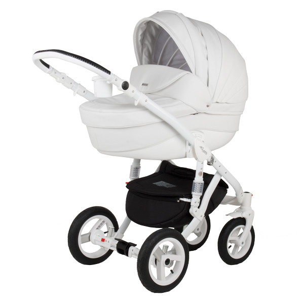 Детская коляска Adamex Barletta Deluxe 3 в 1 10S (БЕЛАЯ КОЖА 100%)
