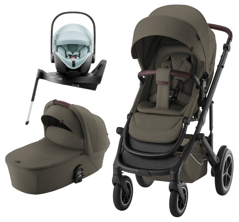 Коляска 3 в 1 Britax Roemer Smile 5Z LUX и автокресло Baby-Safe PRO Style Harbor Blue + Vario Base 5Z Urban Olive