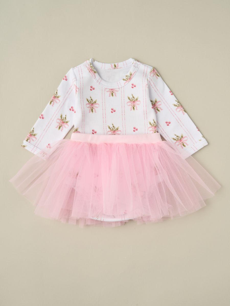 Боди и юбочка на пуговке Little Star Ягодки и бантики 715216 (ЧЗ-мз) белый/розовый 68