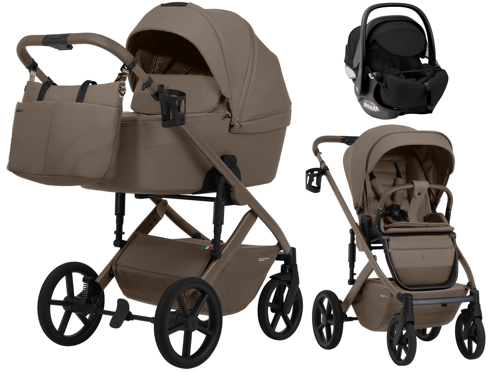 Коляска 3 в 1 Sweet Baby SBL Dolce + автокресло Premier Black Beige