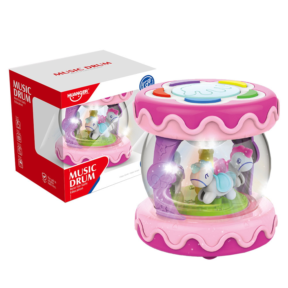 Игрушка развивающая Huanger Барабан-карусель (мал.) Розовый