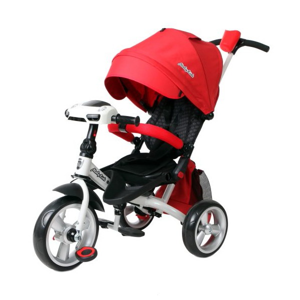 Детский велосипед Moby Kids 3 кол. с разворотным сиденьем Leader 360° 12x10 EVA Car 641079 красный