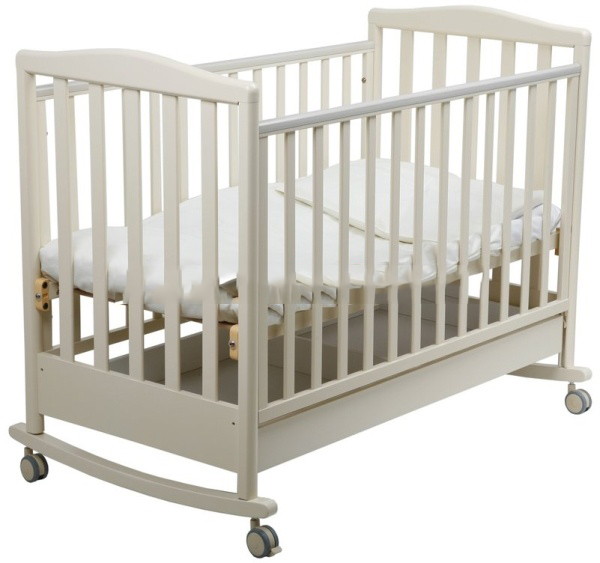 Детская кроватка Papaloni Луи качалка 120x60 см Кровать Papaloni Луи120х60 колесо-качалка слоновая кость 