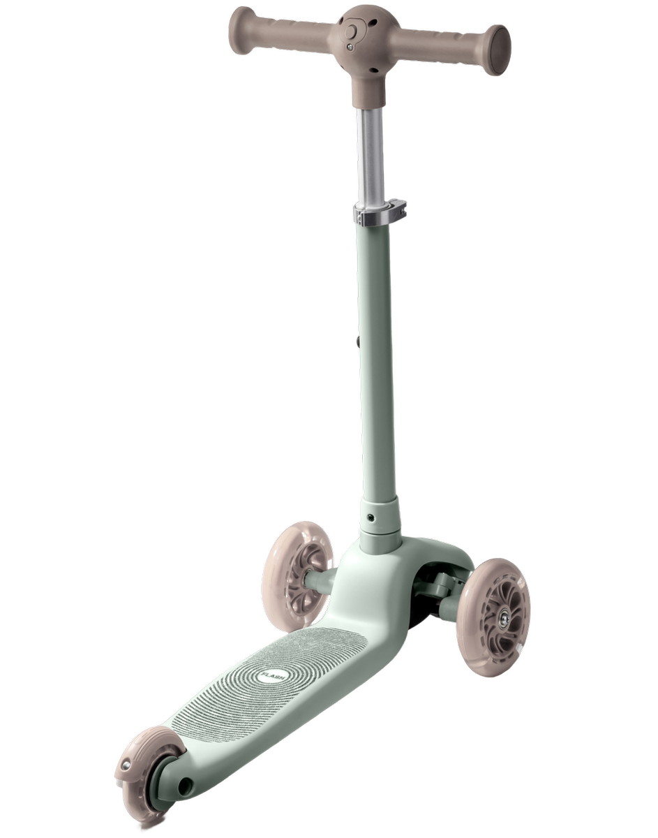 Самокат трехколёсный Amarobaby Flash с подсветкой зеленый