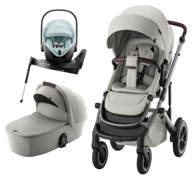 Коляска 3 в 1 Britax Roemer Smile 5Z LUX и автокресло Baby-Safe PRO Style Harbor Blue + Vario Base 5Z Linen Grey