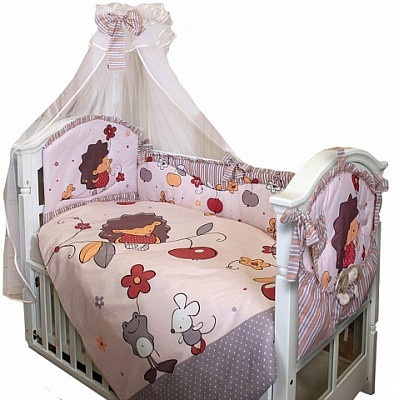 Комплект в люльку Золотой Гусь Ёжик Топа-Топ 7 предметов розовый